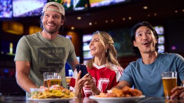 group at a sports bar